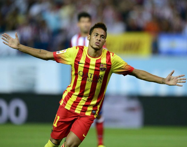 Neymar sporting the Senyera shirt