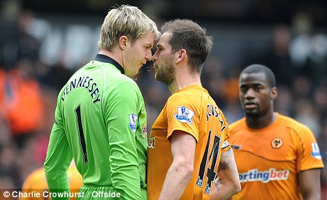 An onfield confrontation with 'keeper Wayne Hennessy didn't help matters much.