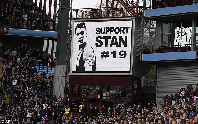 Villa fans - and many others throughout the game - showed their support for Petrov's battle.