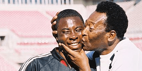 Adu with the man he was tipped to emulate.