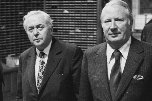 Harold Wilson and Ted Heath - political adversaries in the sixties and seventies